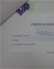 Certificat de bonne santé